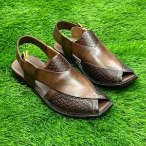 All Leather Peshawari Chappal Brown Colour