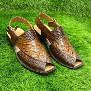All Leather Peshawari Chappal Brown Colour