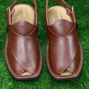 Classic Brown Leather Peshawari Chappal– Timeless Comfort for Everyday Wear