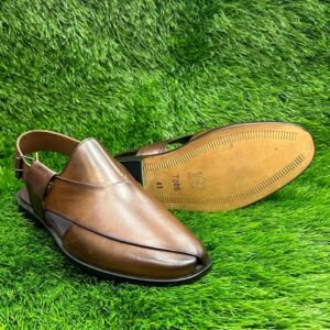 All Leather Peshawari Chappal Brown Colour